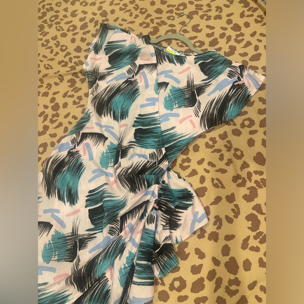 Vintage Jackie O surf and Turf wrap dress.